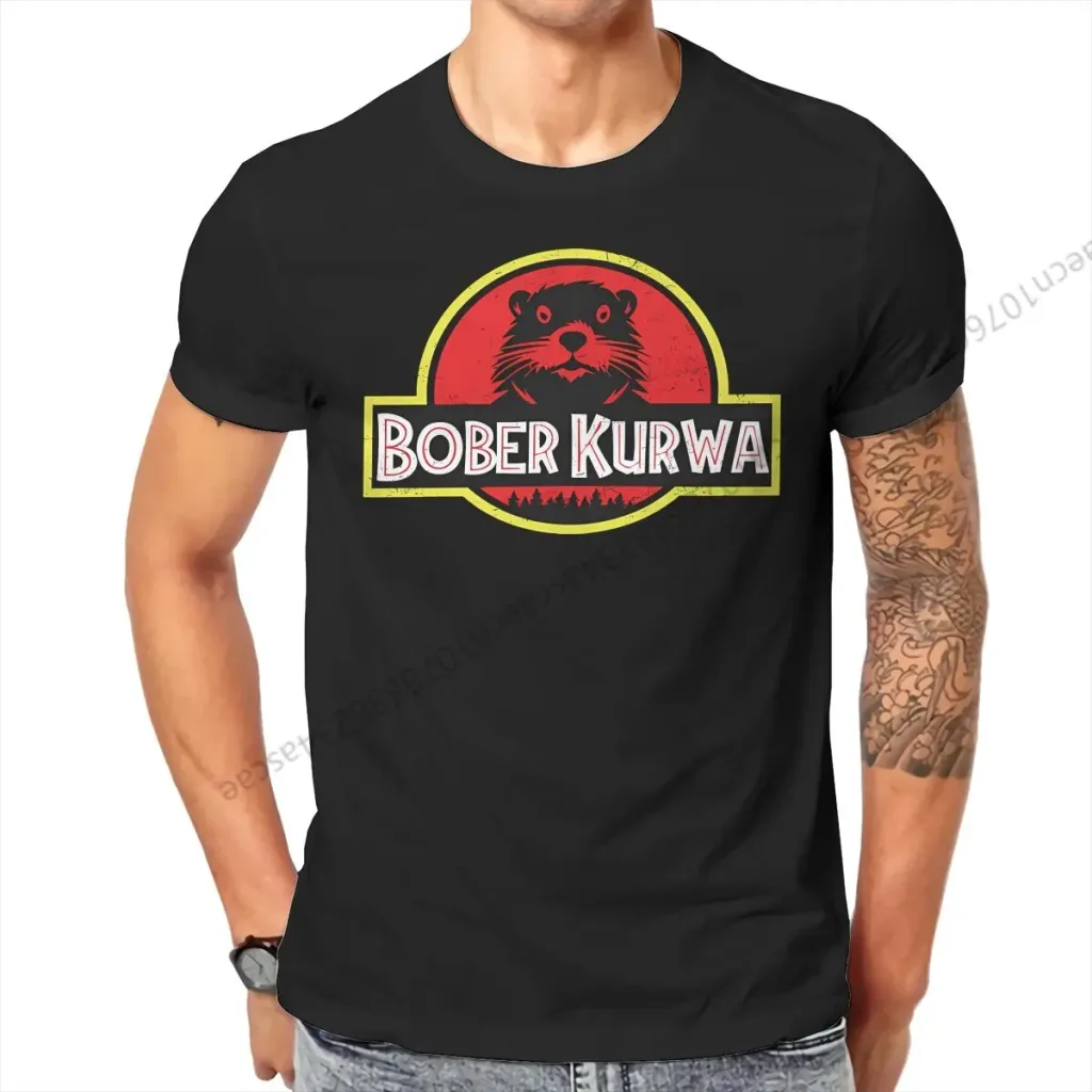 Bóbr kurwa koszulka męska vintage lato bawełna streetwear