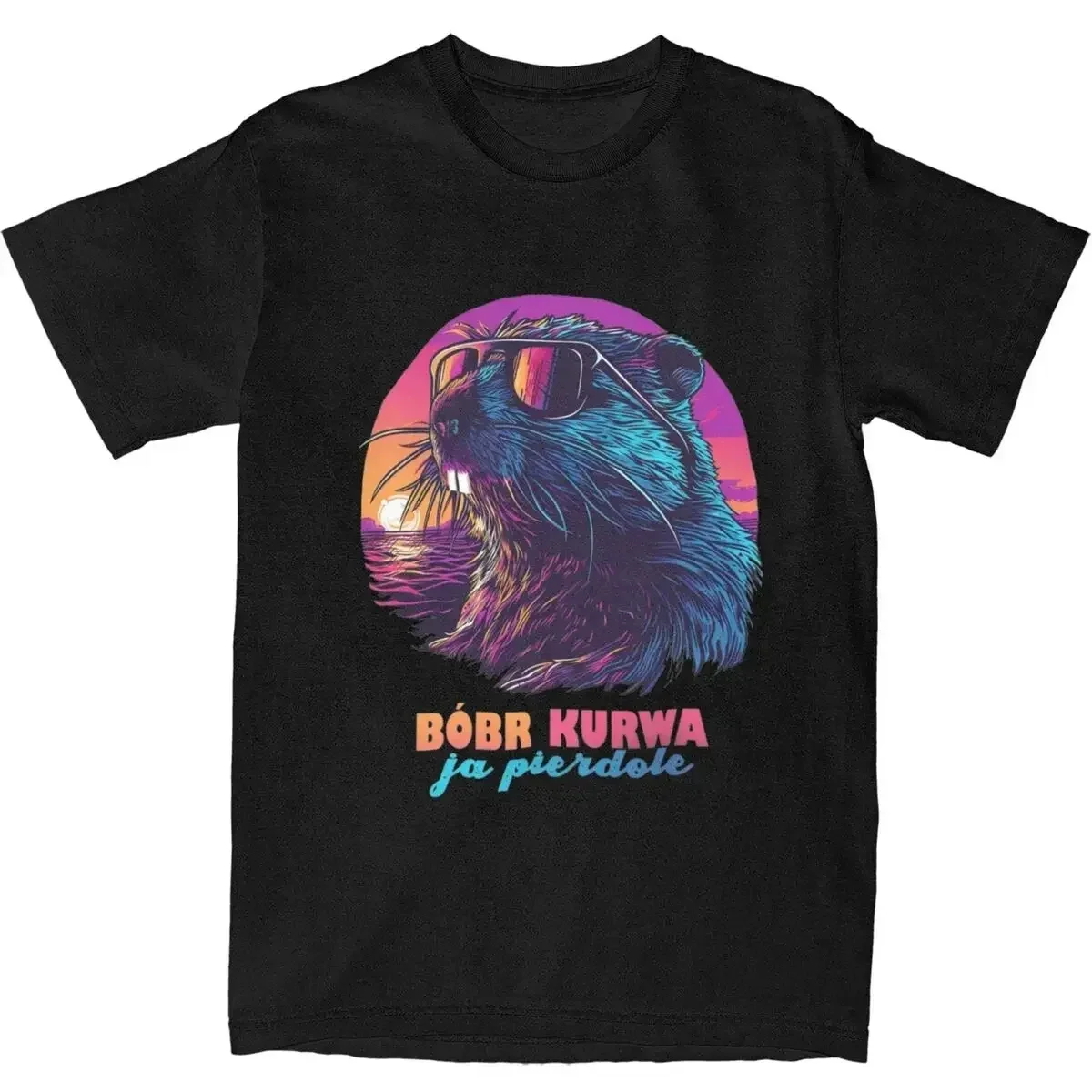 Koszulka Bóbr Kurwa Synthwave - dla par