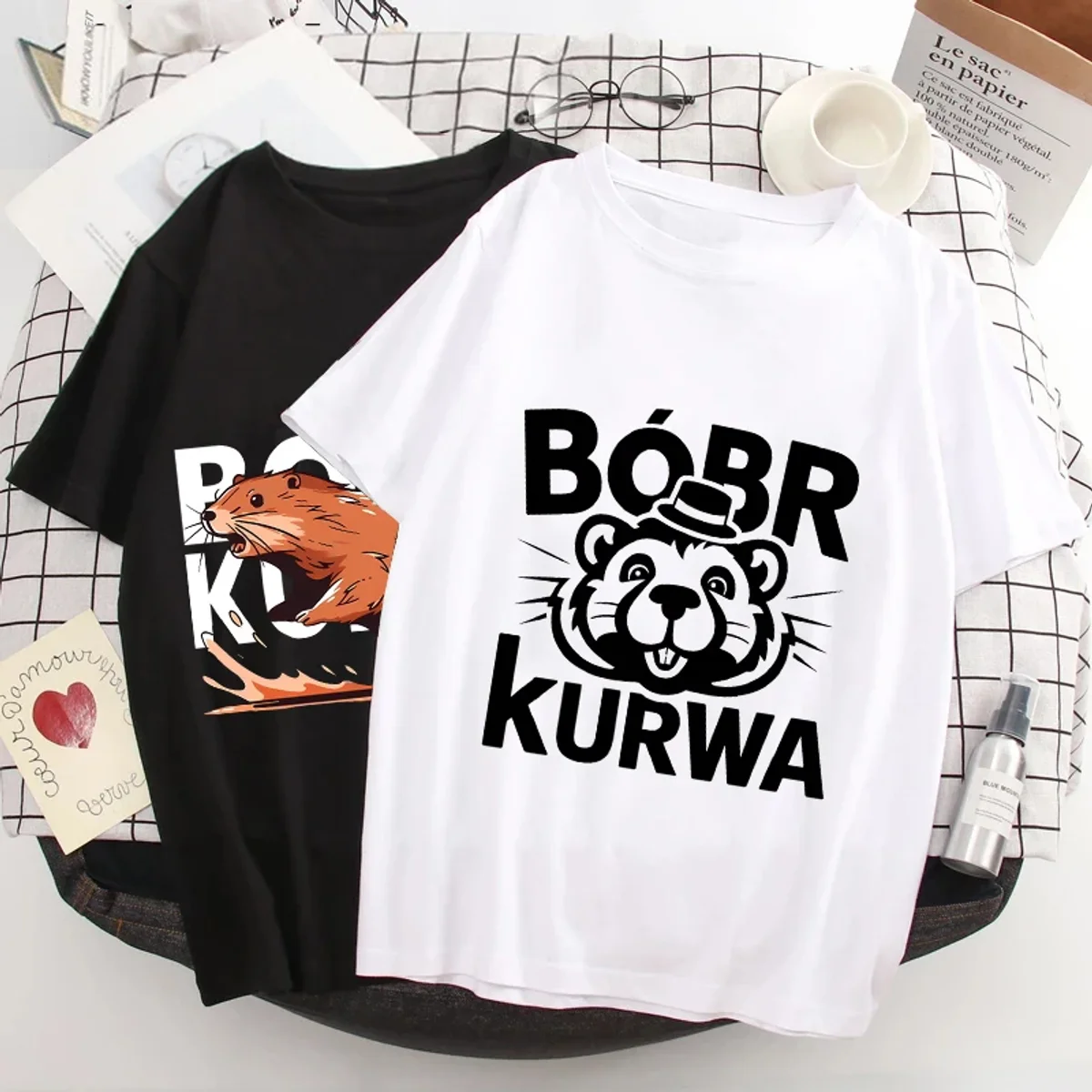 Koszulka Bóbr Kurwa - kreskówka lat 90 grunge Y2K
