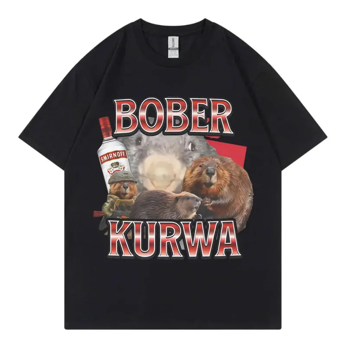 Koszulka Bóbr Kurwa - mem z myszą Y2K streetwear