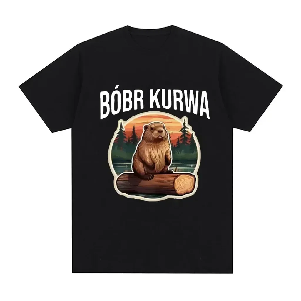 Bobr kurwa koszulka zabawny meme moda hip hop męska damska luźna