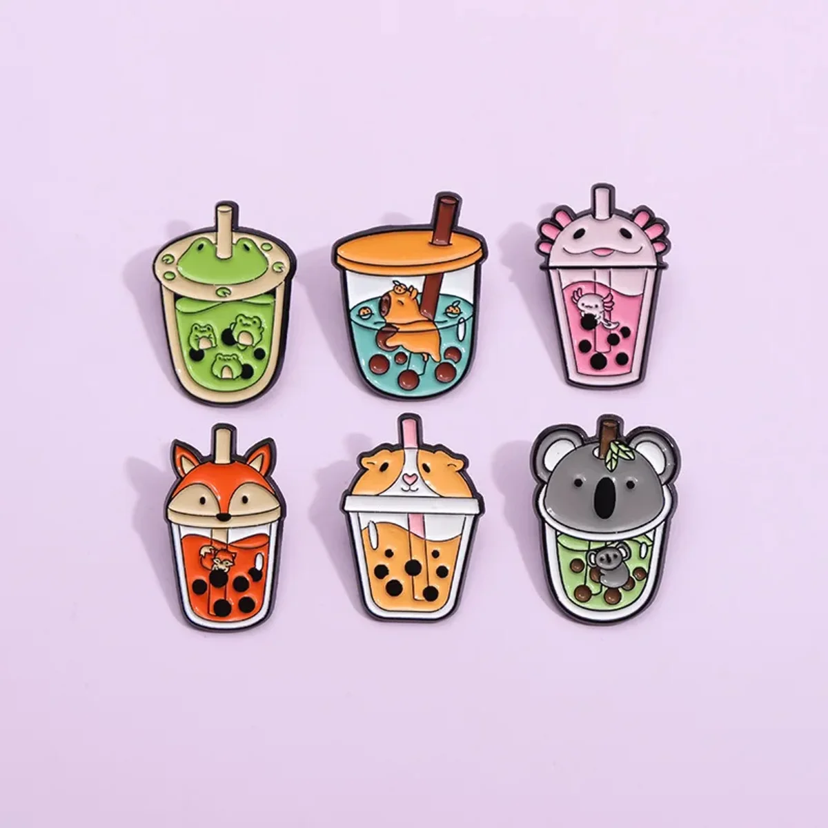 Capybara Bubble Tea Enamel Pin